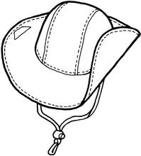 Load image into Gallery viewer, drawing of top of all weather hat