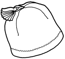 Load image into Gallery viewer, polar beanie line drawing with tassel