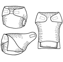 Load image into Gallery viewer, 554 – Quick Wrap Diaper Cover & Soaker Pad Pattern