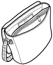 Load image into Gallery viewer, Drawing of the interior of the courier bag