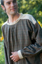 Load image into Gallery viewer, Close up of young white man wearing the 148 Black Forest Smock