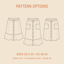 Load image into Gallery viewer, Front Button Skirt Pattern Wardrobe By Me