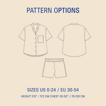 Load image into Gallery viewer, Camp Shirt and Shorts Sewing pattern Wardrobe By Me