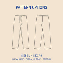 Load image into Gallery viewer, Pajama Pants sewing pattern- Unisex Wardrobe By Me