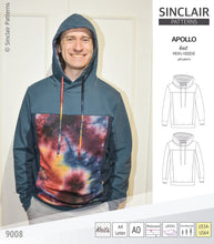 Load image into Gallery viewer, Apollo knit colorblocked hoodie for men (PDF)