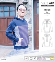 Load image into Gallery viewer, Apollo knit colorblocked hoodie for men (PDF)