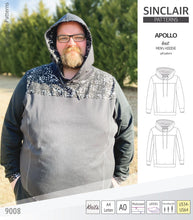 Load image into Gallery viewer, Apollo knit colorblocked hoodie for men (PDF)