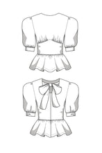 Load image into Gallery viewer, Bluse mit Schößchen Schnittmuster BELLA