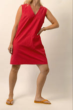 Load image into Gallery viewer, Person wearing a red dress on a plain background