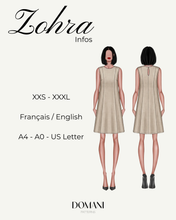 Load image into Gallery viewer, PATRON DE COUTURE PDF | ROBE ZOHRA| DOMANI PATTERNS | FR/EN | XXS\3XL