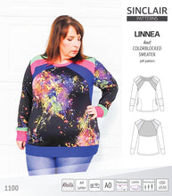 Load image into Gallery viewer, Linnea colorblocked sweater (PDF)