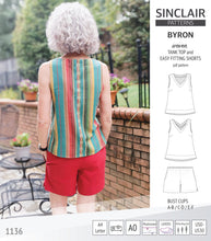 Load image into Gallery viewer, Byron v-neck tank top and easy fitting shorts set for woven fabrics (PDF)