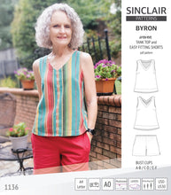 Load image into Gallery viewer, Byron v-neck tank top and easy fitting shorts set for woven fabrics (PDF)