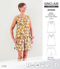 Load image into Gallery viewer, Byron v-neck tank top and easy fitting shorts set for woven fabrics (PDF)