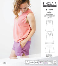 Load image into Gallery viewer, Byron v-neck tank top and easy fitting shorts set for woven fabrics (PDF)