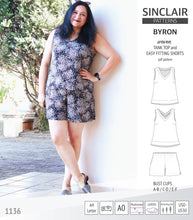 Load image into Gallery viewer, Byron v-neck tank top and easy fitting shorts set for woven fabrics (PDF)