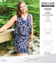 Load image into Gallery viewer, Byron v-neck tank top and easy fitting shorts set for woven fabrics (PDF)