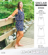 Load image into Gallery viewer, Byron v-neck tank top and easy fitting shorts set for woven fabrics (PDF)