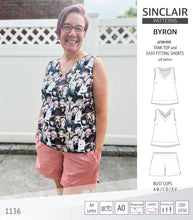 Load image into Gallery viewer, Byron v-neck tank top and easy fitting shorts set for woven fabrics (PDF)