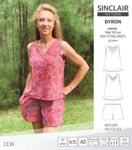 Load image into Gallery viewer, Byron v-neck tank top and easy fitting shorts set for woven fabrics (PDF)
