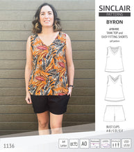 Load image into Gallery viewer, Byron v-neck tank top and easy fitting shorts set for woven fabrics (PDF)