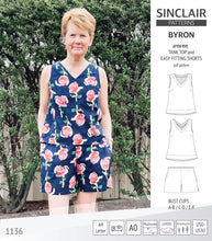 Load image into Gallery viewer, Byron v-neck tank top and easy fitting shorts set for woven fabrics (PDF)