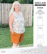 Load image into Gallery viewer, Byron v-neck tank top and easy fitting shorts set for woven fabrics (PDF)
