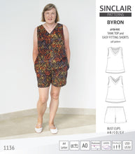 Load image into Gallery viewer, Byron v-neck tank top and easy fitting shorts set for woven fabrics (PDF)