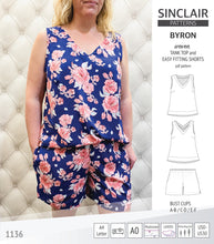 Load image into Gallery viewer, Byron v-neck tank top and easy fitting shorts set for woven fabrics (PDF)