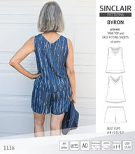 Load image into Gallery viewer, Byron v-neck tank top and easy fitting shorts set for woven fabrics (PDF)