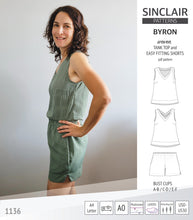 Load image into Gallery viewer, Byron v-neck tank top and easy fitting shorts set for woven fabrics (PDF)