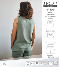 Load image into Gallery viewer, Byron v-neck tank top and easy fitting shorts set for woven fabrics (PDF)