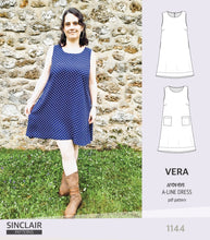 Load image into Gallery viewer, Vera A-line woven dress with pockets (PDF)