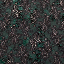 Load image into Gallery viewer, Paisley Print Velvet Knitted Fabric- Teal
