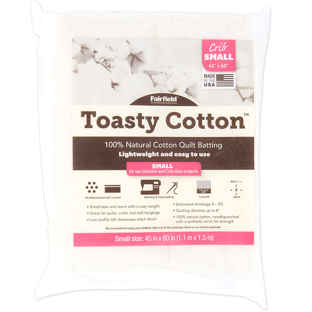 FAIRFIELD Toasty CottonTM Natural Cotton Quilt Batting - 1.1 x 1.5 m (45″ x 60″)