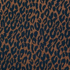 Double Knit Jacquard- Orange and Black Cheetah