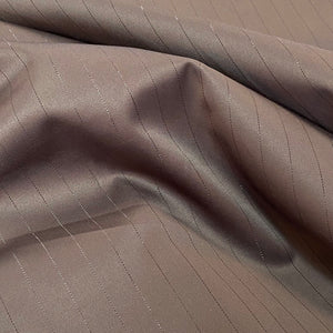 Cotton Sateen Woven Fabric - Brown with metallic stripes