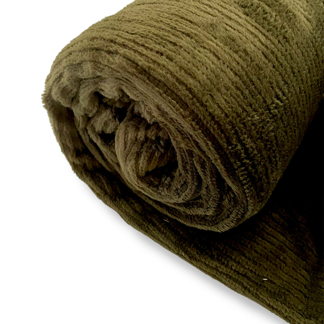 101 Dark Khaki Fleece Upholstery Deadstock Remnant 1m Bundle