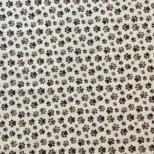 Chocolate Paws-Printed Cotton Sateen