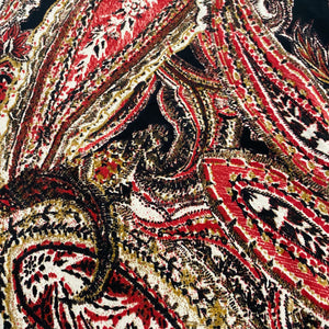 064 Red Paisley Knit Deadstock Remnant 1m Bundle