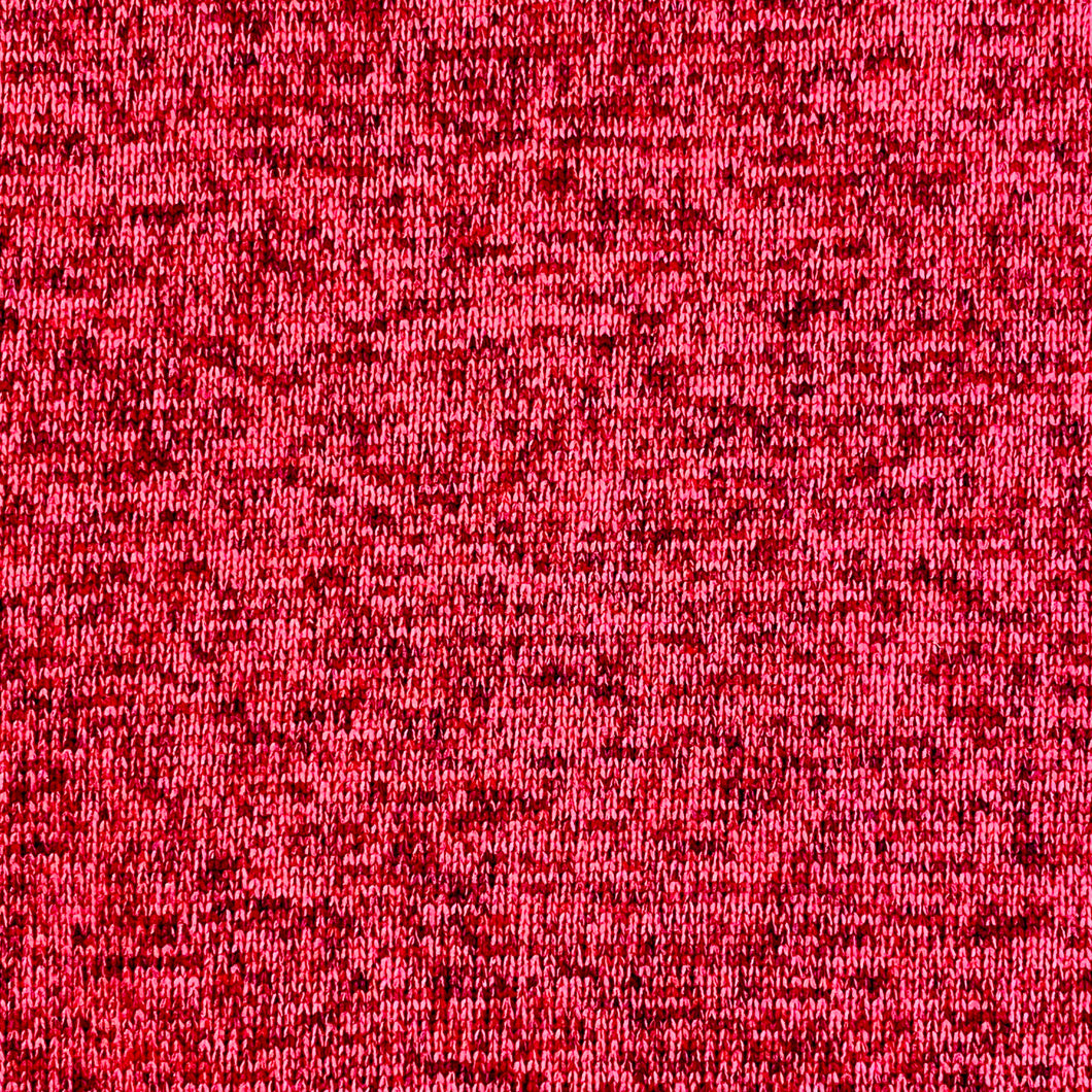 Red Heathered Polyester Knit Fabric