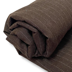 213 Brown with White Pinstripe Woven Deadstock Remnant 1m Bundle