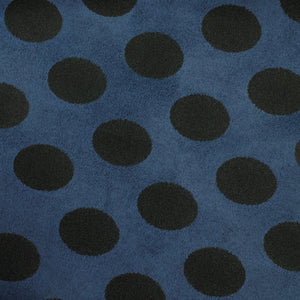 Double Knit Jacquard - Blue and Black Polka Dots