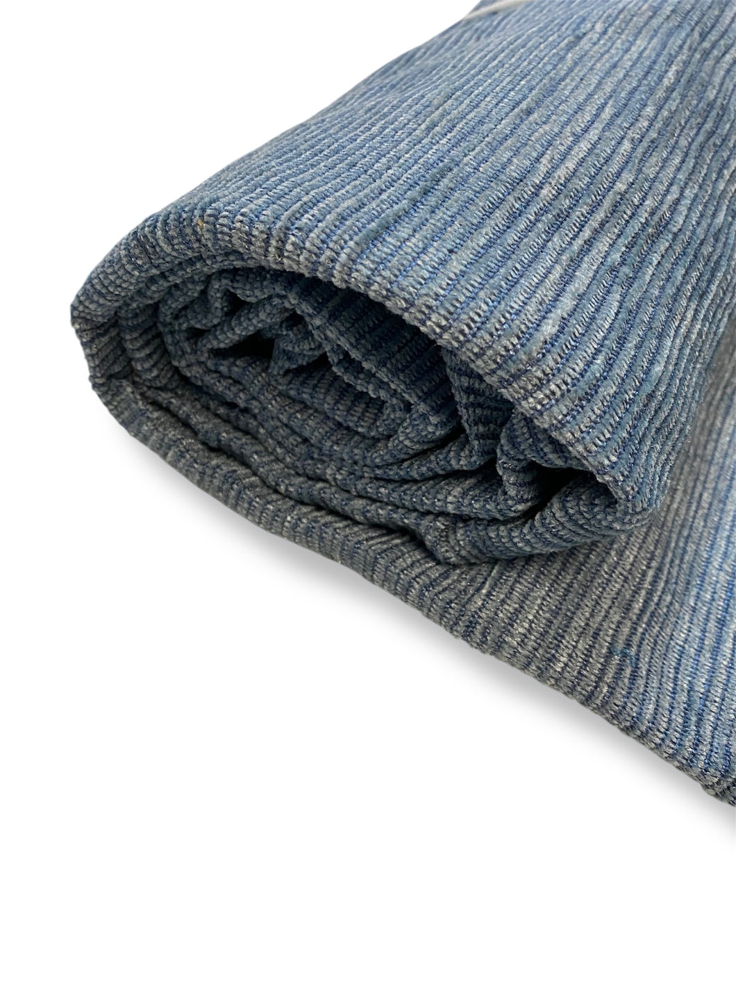 143 Medium Blue Ribbed Upholstery Deadstock Remnant 1m Bundle