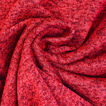 Load image into Gallery viewer, Red Heathered Polyester Knit Fabric
