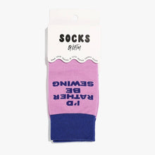 Load image into Gallery viewer, I'd Rather Be Sewing Socks (Purple/Blue) | 1 Pair
