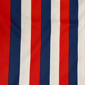 246 Red Blue and White Striped Synthetic Knit Deadstock Remnant 1m Bundle