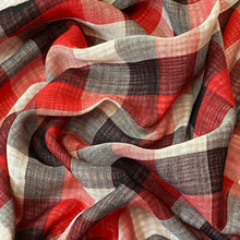 Load image into Gallery viewer, Double Cotton Gauze- Double Sided Plaid - Red &amp; Black
