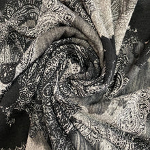 Load image into Gallery viewer, Charcoal Paisley Polyester Knit
