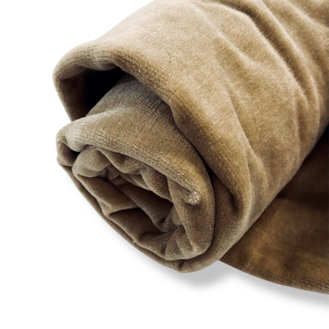 083 Tan Velvet Upholstery Deadstock Remnant 1m Bundle